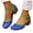 Blue, variant on Womens Chunky Mid Heels Mary Janes Dress Shoes Boho Retro Leather Hollow out Ankle Strap Casual Roman Sandals