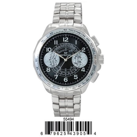 Silver/Black 5549-montres-carlo-metal-band-watch