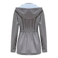 thumbnail image 6 of Christmas Clearance! Ohufall Women's Rain Jacket Outdoor Lightweight Raincoat With Removable Hoodies Windbreaker Trench Coat Clearance, 6 of 8