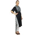 thumbnail image 5 of Bimba Women's Rayon Black Kurti Asymmetrical Hem Designer Kurta With Scarf - 8, 5 of 8