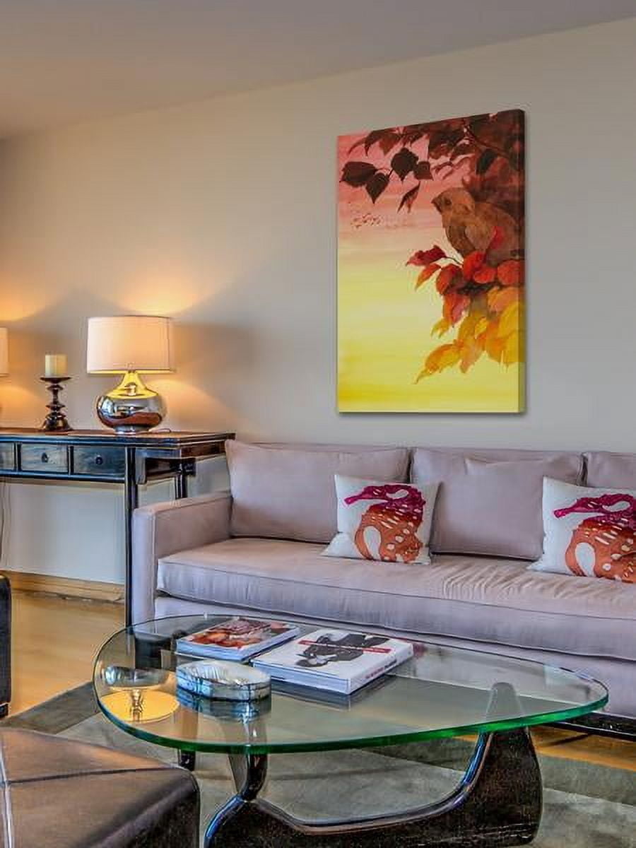 "Nested Bird" Painting Print on Wrapped Canvas