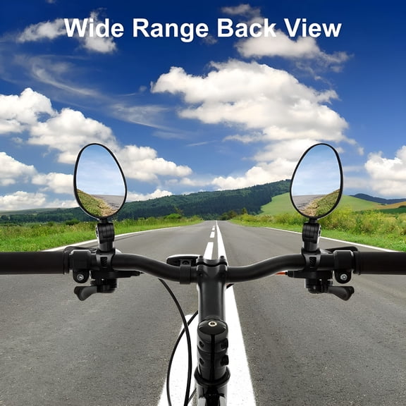 MELIVO Rotary Handlebar Rearview 360 Glass Bicycle Mirrors, Black (2 Count)