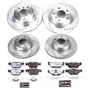 PowerStop Front and Rear Z26 Street Warrior Carbon-Fiber Ceramic Brake Pad and Drilled and Slotted Rotor Kit Fits: BMW Select Models K2890-26