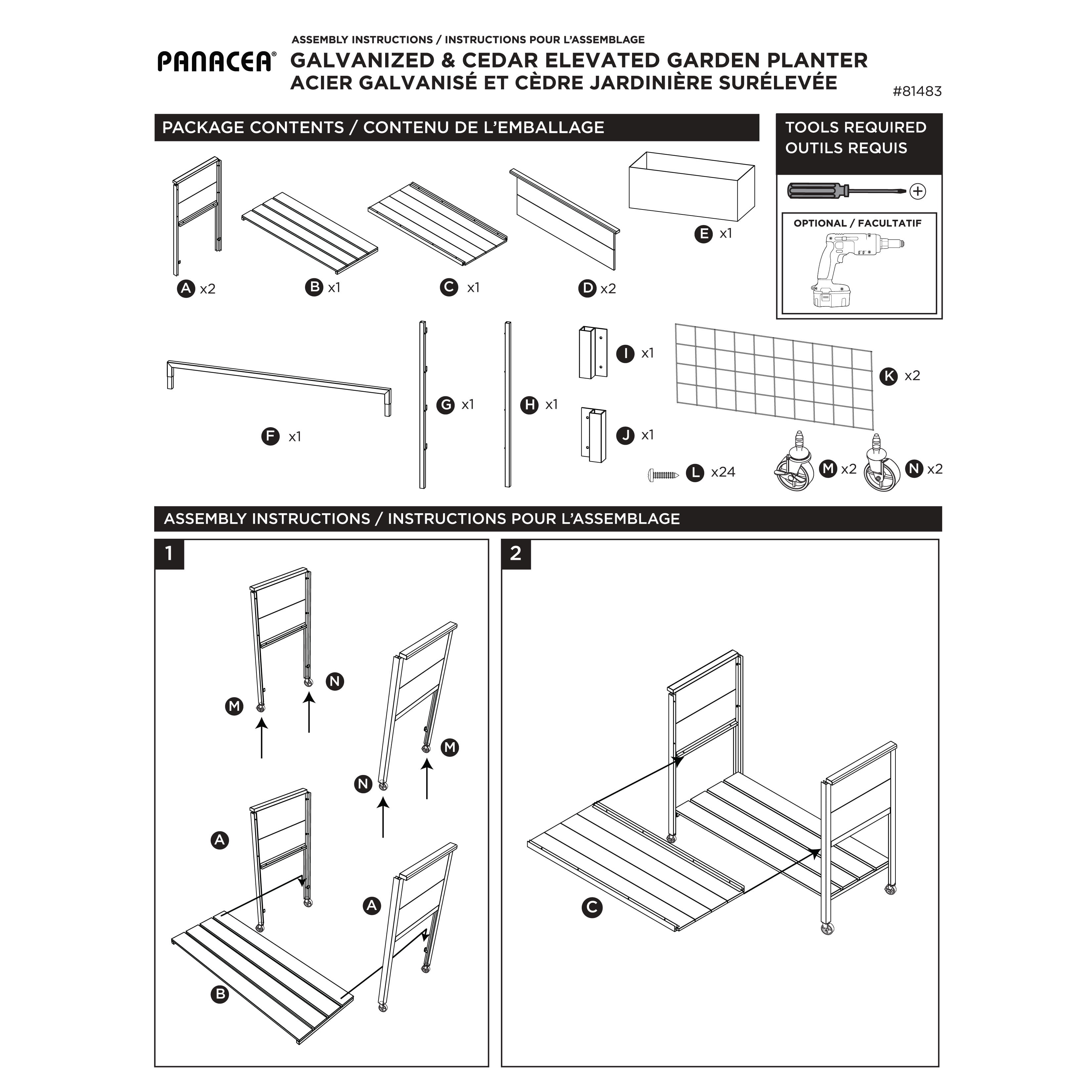 Panacea Cedar Elevated Garden Planter with Trellis, Outdoor Raised Bed Planter