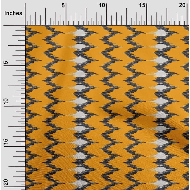 oneOone Cotton Poplin Fabric Chevron Ikat Fabric Prints By Yard 42 Inch Wide