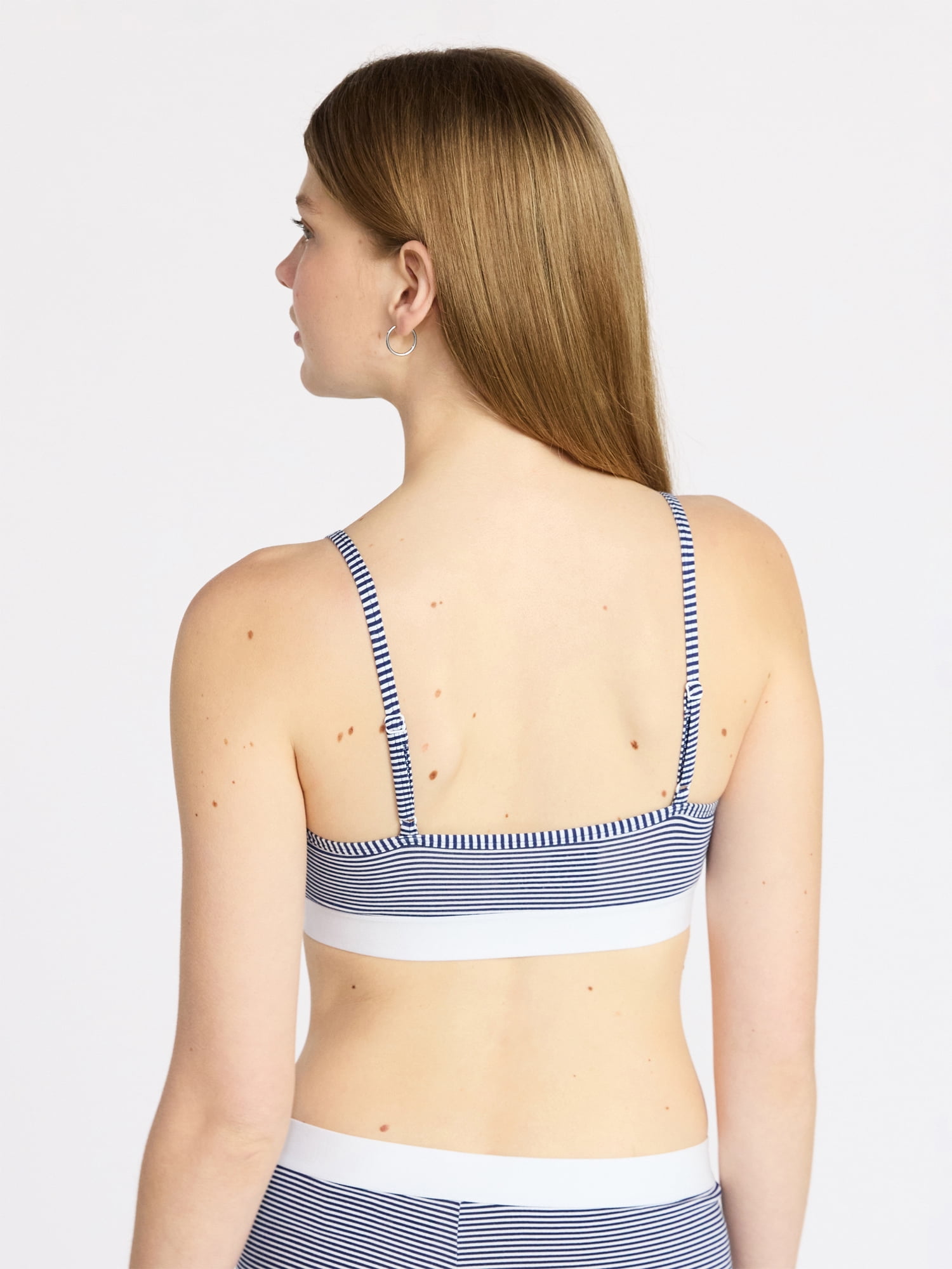 No Boundaries Women's Cotton Jersey Triangle Bralette w/Buttons Sizes XS-XXXL