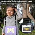thumbnail image 6 of Dteck Shoulder Strap Case for iPad 10th Generation 10.9 inch 2022,iPad 11-inch (A16) 2025 Heavy Duty Rubber Case Butterfly Wings Kickstand with Pencil Holder Kids Girls Shockoroof Cover,Purple+Beige, 6 of 7