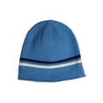 thumbnail image 1 of Warm Winter Knit Short Cuffless Ribbed Striped Skull Cap Beanie, Sky Blue, 1 of 2