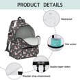 thumbnail image 4 of Unicorn and Flower Grey Pattern Cute School Backpack with Padded Back and Adjustable Shoulder Straps 13.4"x11"x4.7", 4 of 5
