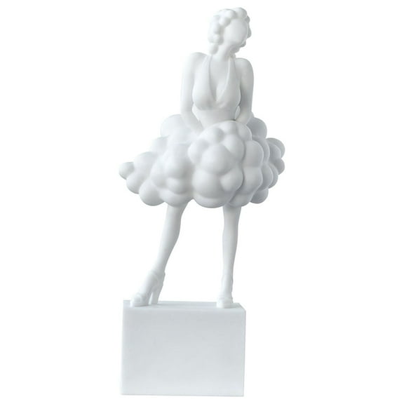 A&B Home Artificial White Marble Stone Lady Figurine - 9.5" x 6.5" x 20" - White