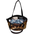 thumbnail image 5 of Paw Print Canvas Leather Mix Hand Bag Twill Sponge Jeanette 30x10.5x39cm/11.8x4.1x15.4in, 5 of 5