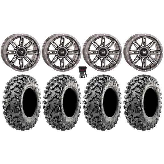 High Lifter HL22 14" Wheels Gunmetal 30" Carnivore R/T Tires Can-Am Commander Maverick Renegade Outlander Defender