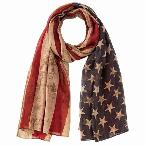 Star Pattern Scarf, Soft and Comfortable, Suitable for Independence Day
