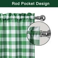 thumbnail image 3 of Buffalo Plaid Cafe Curtains Gingham Water Resistant Bathroom Window Curtain, Country Farmhouse Check Rod Pocket Half Window Kitchen Cafe Curtains, 28" W x 36" L,Deep Green , Set of 2, 3 of 7