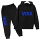 thumbnail image 3 of Chándales de tendencia primavera otoño 2024 para niños de 2 a 14 años, 2 piezas, sudadera con capucha y pantalones, trajes con estampado de letras, ropa para niños, 3 of 5