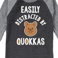 thumbnail image 3 of Instant Message - Easily Distracted By Quokkas - Toddler & Youth Raglan Graphic T-Shirt, 3 of 7