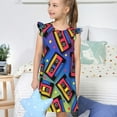 thumbnail image 4 of Vsdgher Vintage Cassettes Audio pour Filles Chemises de Nuit Manches Courtes à Volants Robe de Nuit Pyjama pour Fête Pyjama-TTG, 4 of 6