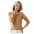 thumbnail image 2 of Womens Knit Sweaters Crew Neck Pullover Tops Loose Casual Long Sleeve Basic Winter Lightweight Outfits 2026 Gold M, 2 of 4