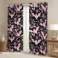 thumbnail image 2 of Castle Fairy Black Bats Black Out Curtains,Gothic Flower Curtains Pack of 2 (42x63 Each), 2 of 6