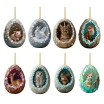 Fwttom Natural Animal Theme Christmas Ornaments - Cute Little Creature Hanging Christmas Tree Decorations, 2D Flat Small Accessories Xmas Holiday Decor