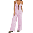 thumbnail image 2 of Conjunto de 2 Piezas para Mujer: Camiseta Sin Mangas con Cordones y Espalda Descubierta, y Pantalón con Cordón Ajustable, para Club, Color Rosa, Talla XL, 2 of 9