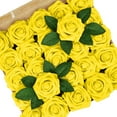 thumbnail image 3 of Jierger Clearance 25pcs Artificial Flower Foam Rose Real Touch Roses Flower Heads with Stem for DIY Wedding Bouquets Centerpieces Arrangements Party Home Decoration, 3 of 9