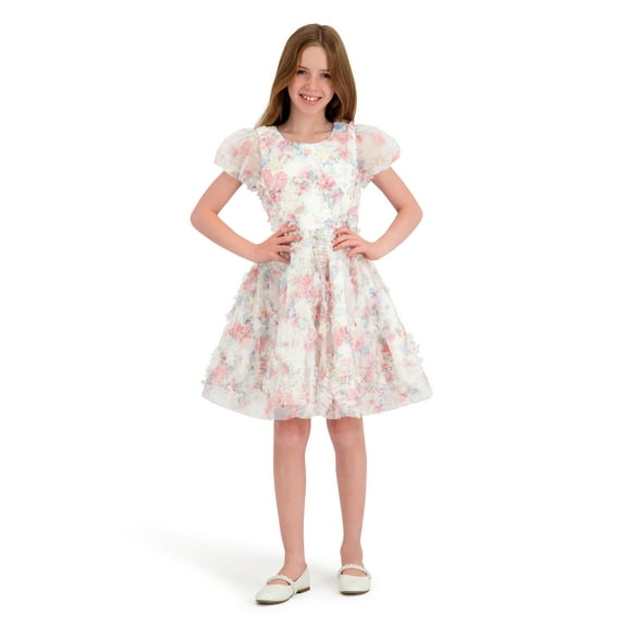 Kensie Girl Short Sleeve Allover Printed Ruffle Dress, Sizes 4-16