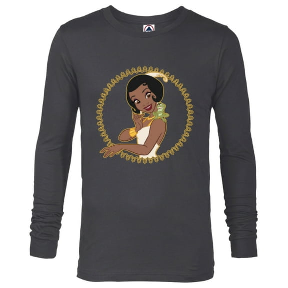Disney The Princess and The Frog Tiana Naveen Frame T-Shirt - Long Sleeve T-Shirt for Men - Customized-Charcoal Heather