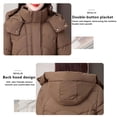 thumbnail image 5 of Women's Long Winter Coat, Thermal Lined Quilted Jacket, Windproof Parka with Hood, Warm Puffer Coat, Mid-Length Winter Jacket, Cold Weather Outerwear, Elegant Winter Parka Red, 5 of 7