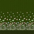 thumbnail image 1 of Soimoi Poly Georgette Fabric Leaves,Bell Flower & Butterflies Panel Decor Fabric Printed Yard 42 Inch Wide, 1 of 1