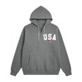 thumbnail image 3 of MHFRRA Sudadera con Capucha y Media Cremallera Estampada, Ligera, Informal, con Bolsillo Frontal Tipo Cangurera para Mayor Comodidad Diaria Gris, 3 of 3