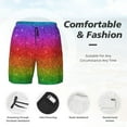 thumbnail image 5 of Haiem Rainbow Glitter Men'S Quick-Dry Swim Trunks: Comfortable Beach Shorts With Mesh Lining And Pockets - Ideal For Swimming And Sunbathing Large, 5 of 9