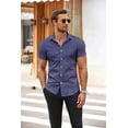 thumbnail image 2 of COOFANDY Men's Dress Shirts Slim Fit Wrinkle-Free Short Sleeve Casual Button Down Shirt, 2 of 5