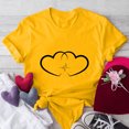 thumbnail image 2 of Posijego T-Shirts Graphiques Cœur pour Femmes Saint-Valentin Manches Courtes T-Shirts d'Été Mignons Col Rond Décontractés, 2 of 4