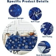 thumbnail image 4 of Classic Blue Winter Snowflake Christmas Tablecloth - Blue and White Winter Holiday Snowflake Print Xmas Easy Care Table Cloth Decoration Table Cover, 60" x 84" (6-8 Seats)，Oblong/Rectangle, 4 of 6