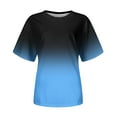 thumbnail image 3 of Women's Casual Short Sleeve T-Shirts with Gradient Design - Crew Neck Tees for Spring and Summer Versatile Comfort, 3 of 4