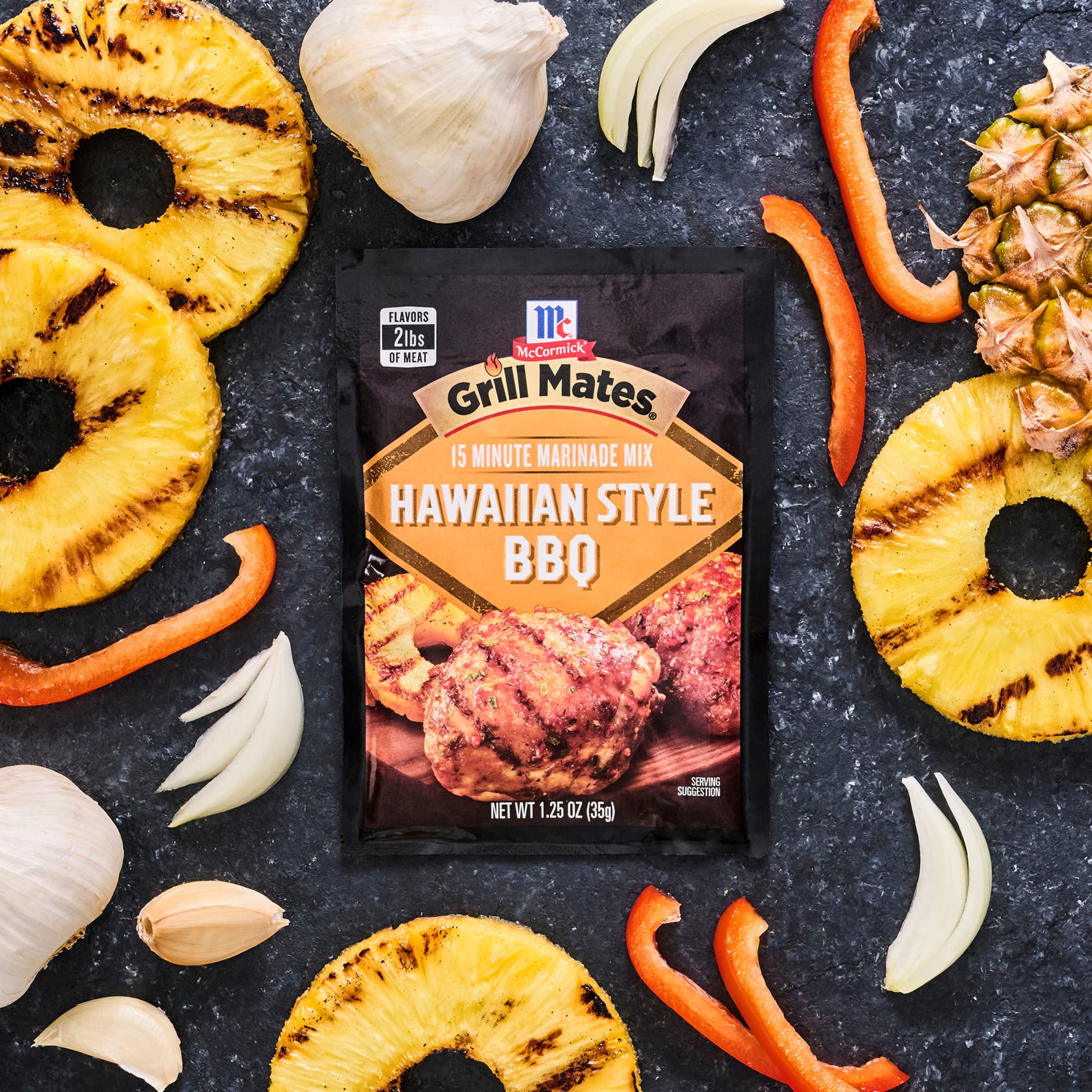 (8 pack) McCormick GRILL MATES Hawaiian Style BBQ Marinade Mix, 1.25 oz Bag