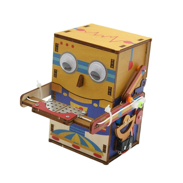 lionlar Wood Science Project Model Set Eat Coins Robot Novelty Early Educational Toy Colorful