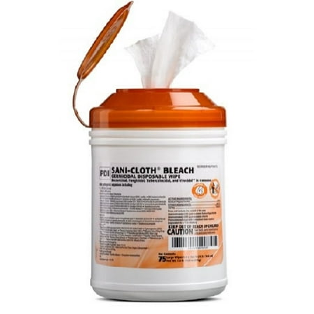 - Sani-Cloth Bleach Germicidal Disposable Wipes, Large-Canister of 75