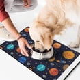 thumbnail image 2 of Dog Food Mat Space Galaxy Astronaut Planet Starry Night Cosmos Pet Feeding Mat Absorbent Waterproof Non-Slip Durable, 2 of 6
