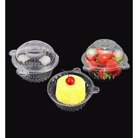 400 PCS Single Clear Cupcake Containers Muffin Dome Holder Box Cups Pods for Sandwich Hamburgers fruit (Best Way To Clean Muffin Pans)