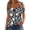 Navy#6, variant on Women's Casual Printed Off Shoulder V Neck Loose T Shirt 93% Polyester 7% Spandex Blue White Floral Print Top, Loose Fit Summer Casual Blouse for Women S - 2XL