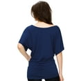 thumbnail image 5 of Made by Johnny Women's Boat Neck Short Sleeve Dolman Drape Top XXXXL NAVY, 5 of 6