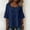185#Navy, variant on 3/4 Length Sleeve Womens Tops Square Neckline Cotton Linen Shirts Lace Eyelet Blouses Peplum Loose Fit Casual Tunic Clothes Light Purple L