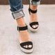 thumbnail image 2 of Women Adjustable Ankle Strap Sandal Espadrille Studs Platform High Wedge Heel Shoes, 2 of 4