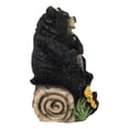 thumbnail image 5 of Papa Mama Black Bears and Cub Sitting On Log with Welcome Plank Sign Figurine, 5 of 9