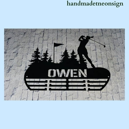 

Handmadetneonsign Golf Medal Hanger Golf Player Metal Holder Golf Sport House Metal Wall Decor 038246