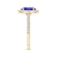 thumbnail image 3 of Angara Natural 1.9 Ct. Tanzanite with Diamond Halo Ring in 14K Yellow Gold for Women (Ring Size: 3), 3 of 9