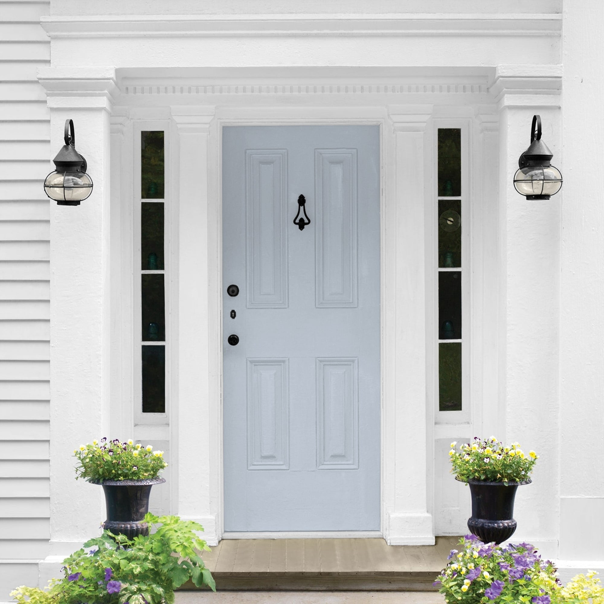 Glidden One Coat Blue Dolphin / Blue Semi-Gloss Exterior Paint with Primer, 5 Gallon