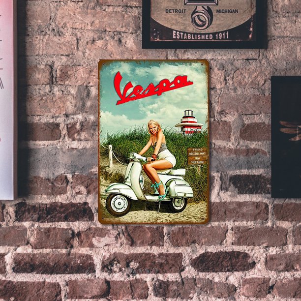 Cartel De Chapa De Metal Vintage, Placa De Pared, Carteles De Motocicleta, Pintura De Hierro Para Bar Likrtyny Arte Deco
